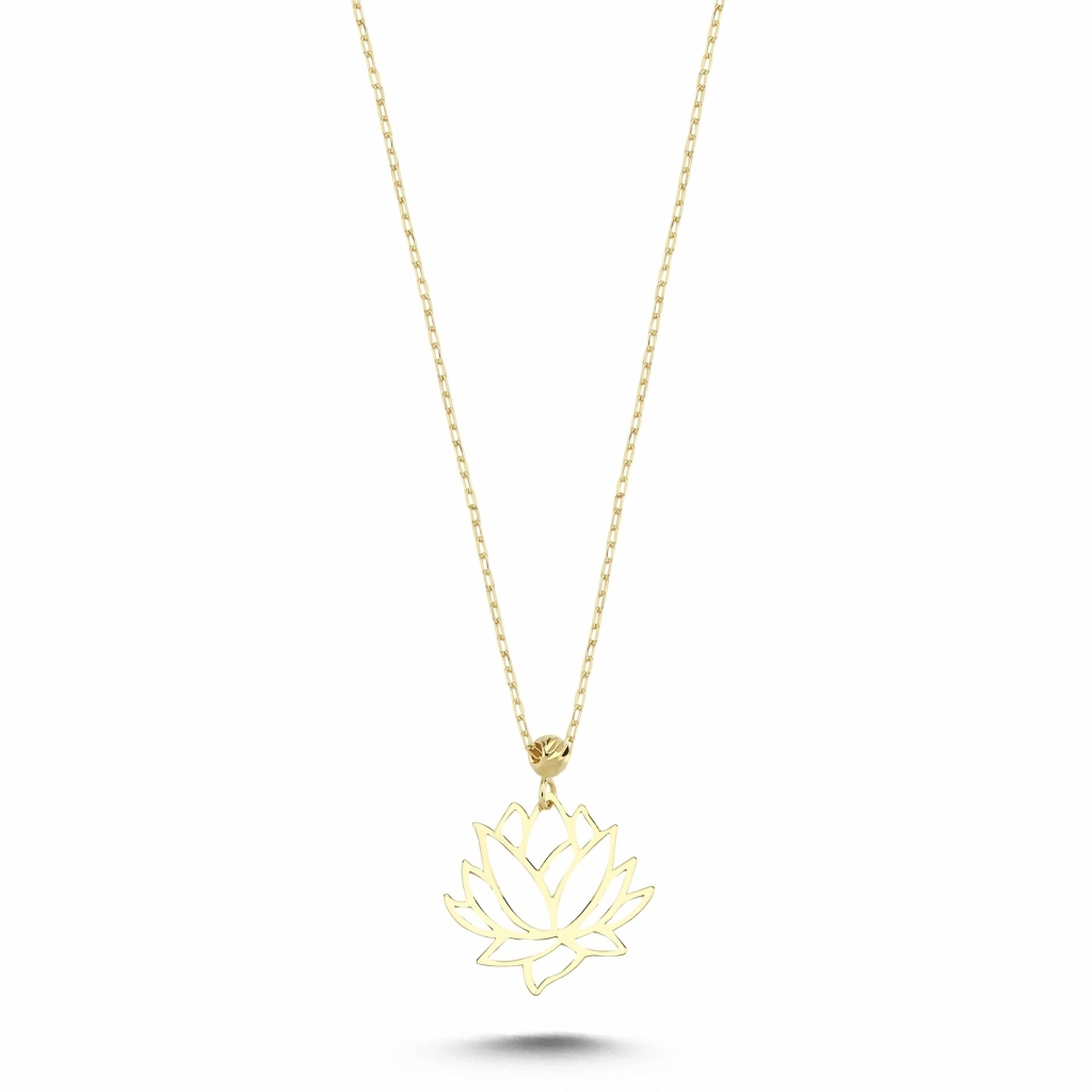 Lotus Altın Kolye - 14 Ayar