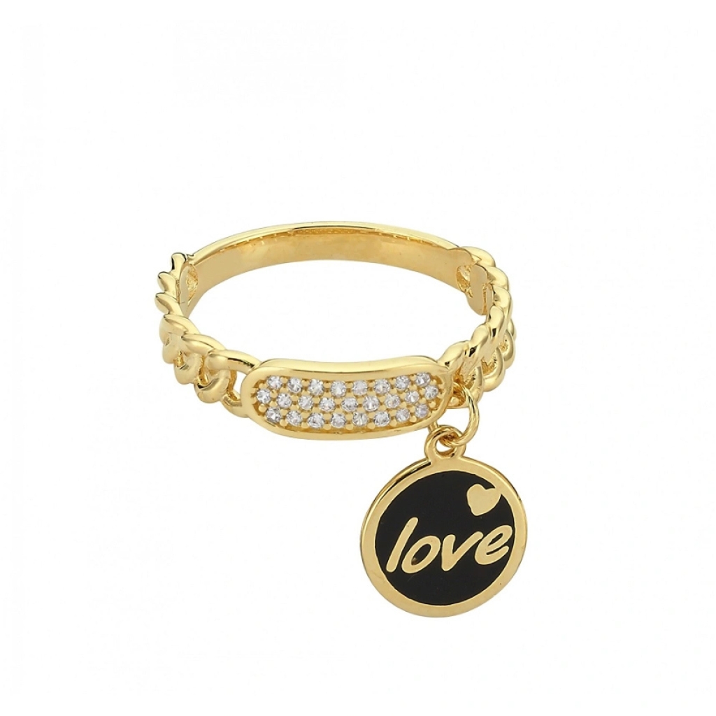 Love Yazılı Altın Yüzük-14 Ayar