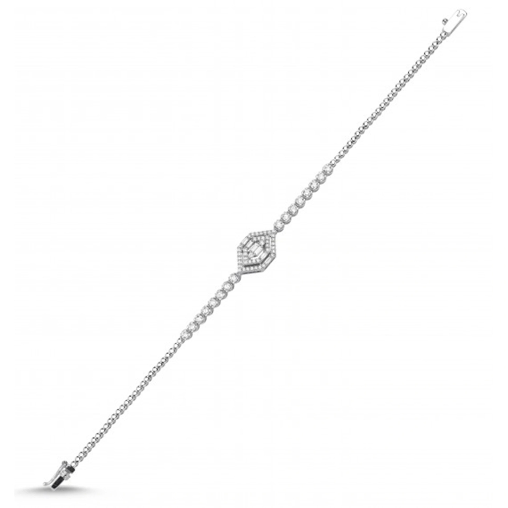  Baget Taşlı Pırlanta Bileklik-1.19 Karat