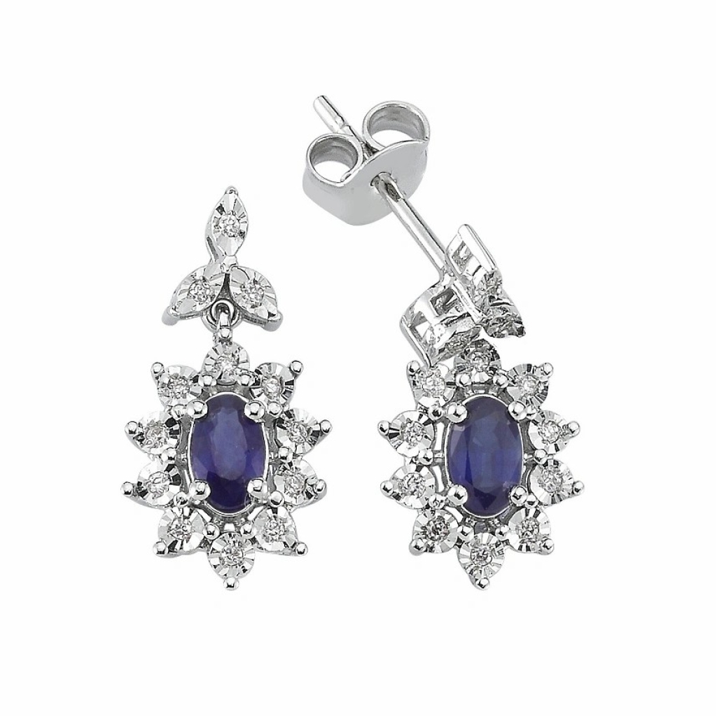  Safir Pırlanta Küpe-0.70 Karat 