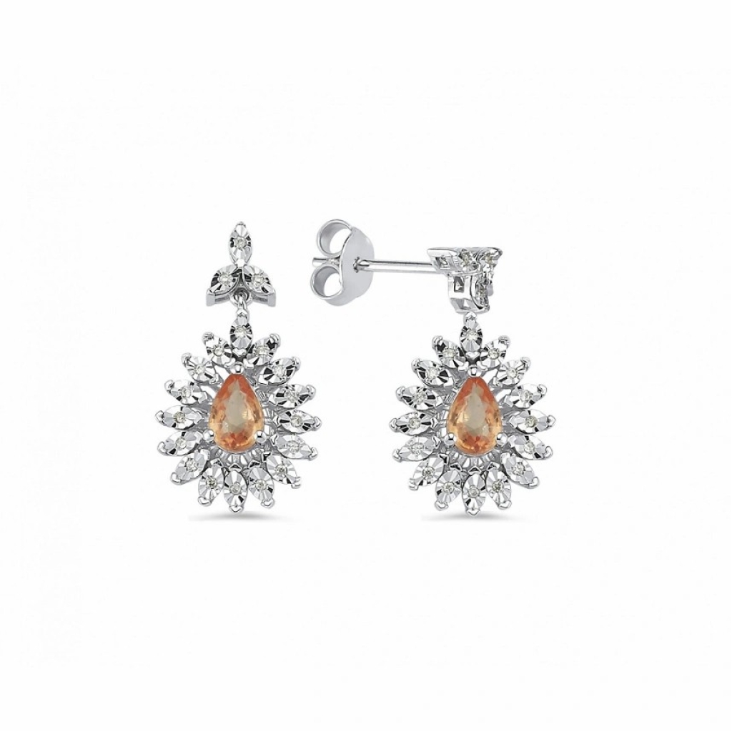 Safir Pırlanta Küpe-0.98 Karat 