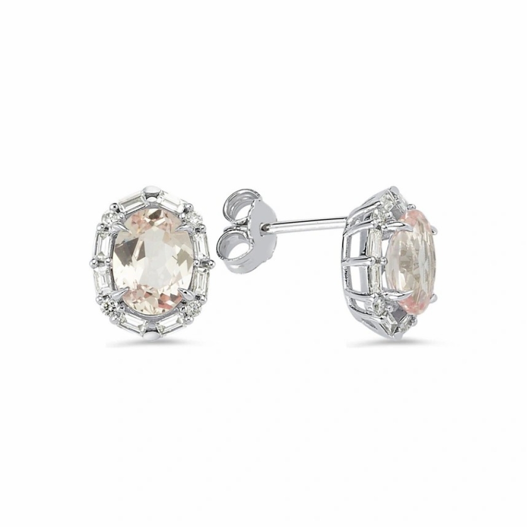 Padparadscha Pırlanta Küpe-3.61 Karat 