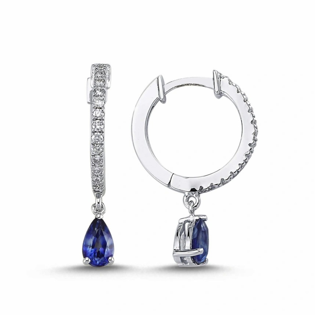 Safir Pırlanta Küpe-0.78 Karat 