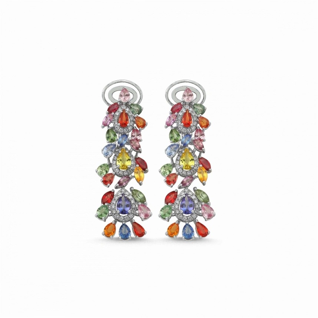 Multicolor Pırlanta Küpe-10.93 Karat 
