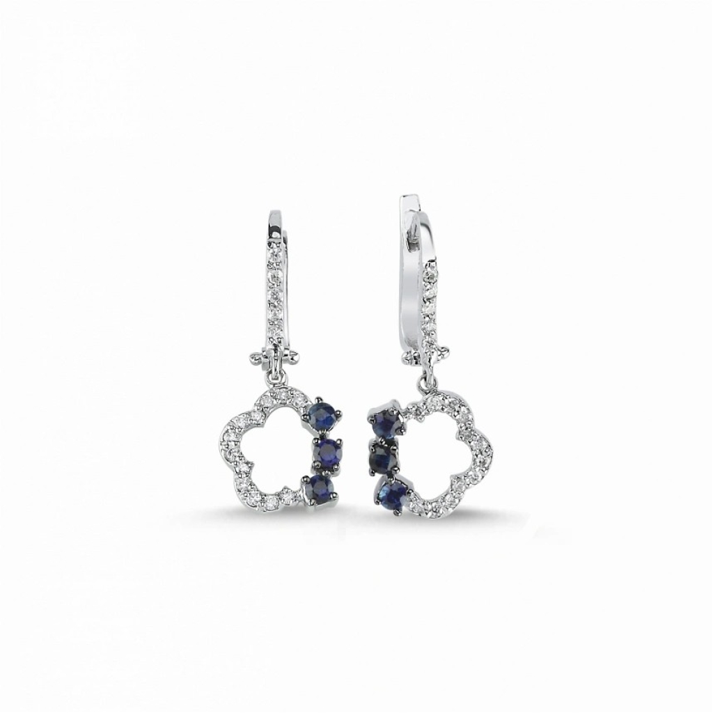 Safir Pırlanta Küpe-0.52 Karat 