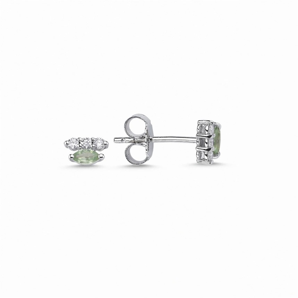 Multi Safir Pırlanta Küpe- 0.29 Karat