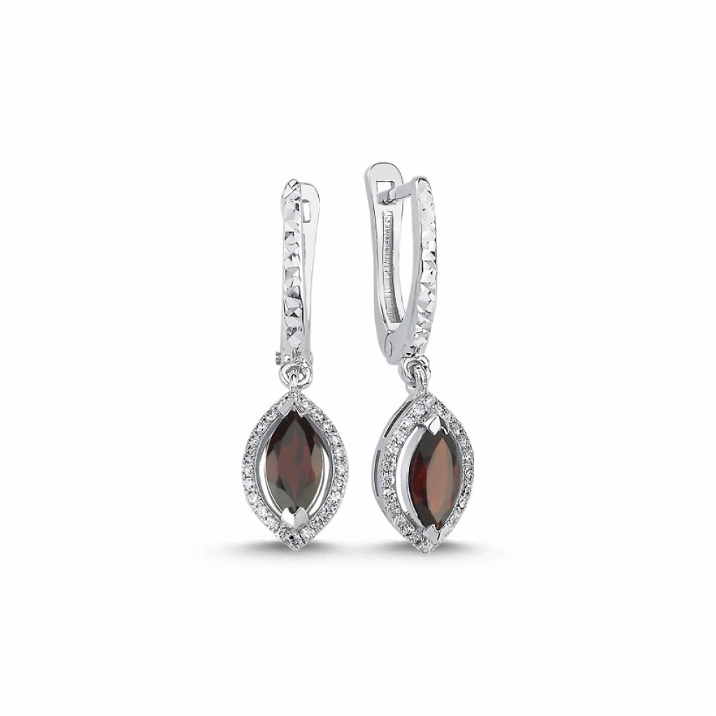 Garnet Pırlanta Küpe-0.92 Karat 