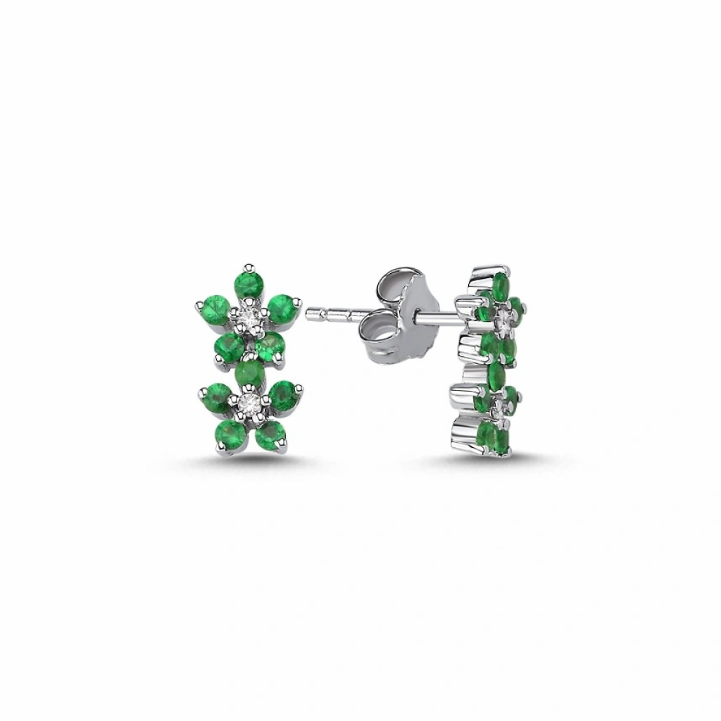  Tsavorite Pırlanta Küpe-0.64 Karat
