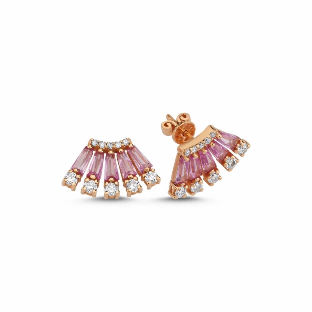 Safir Pırlanta Küpe- 2.92 Karat