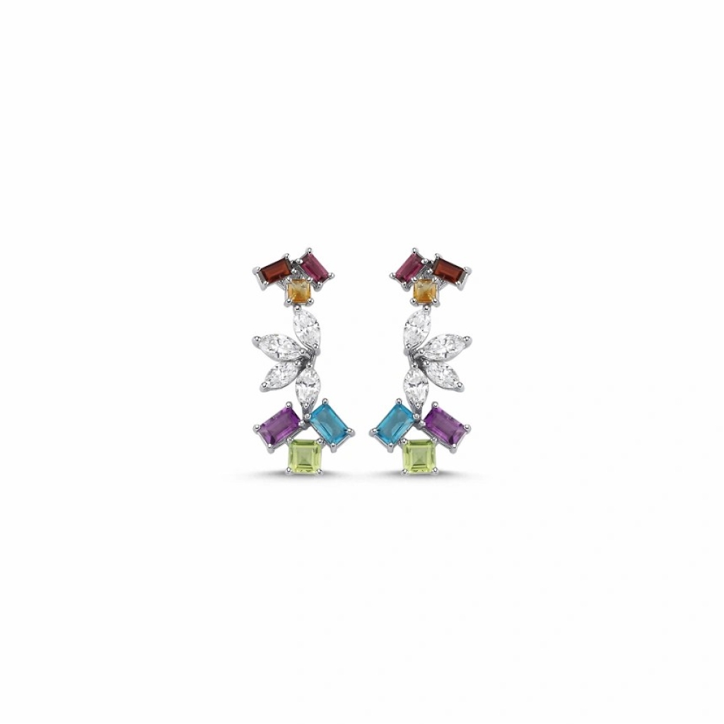  Multicolor Pırlanta Küpe-4.68 Karat 