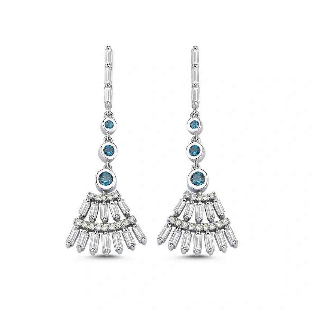  London Topaz Pırlanta Küpe-1.27 Karat