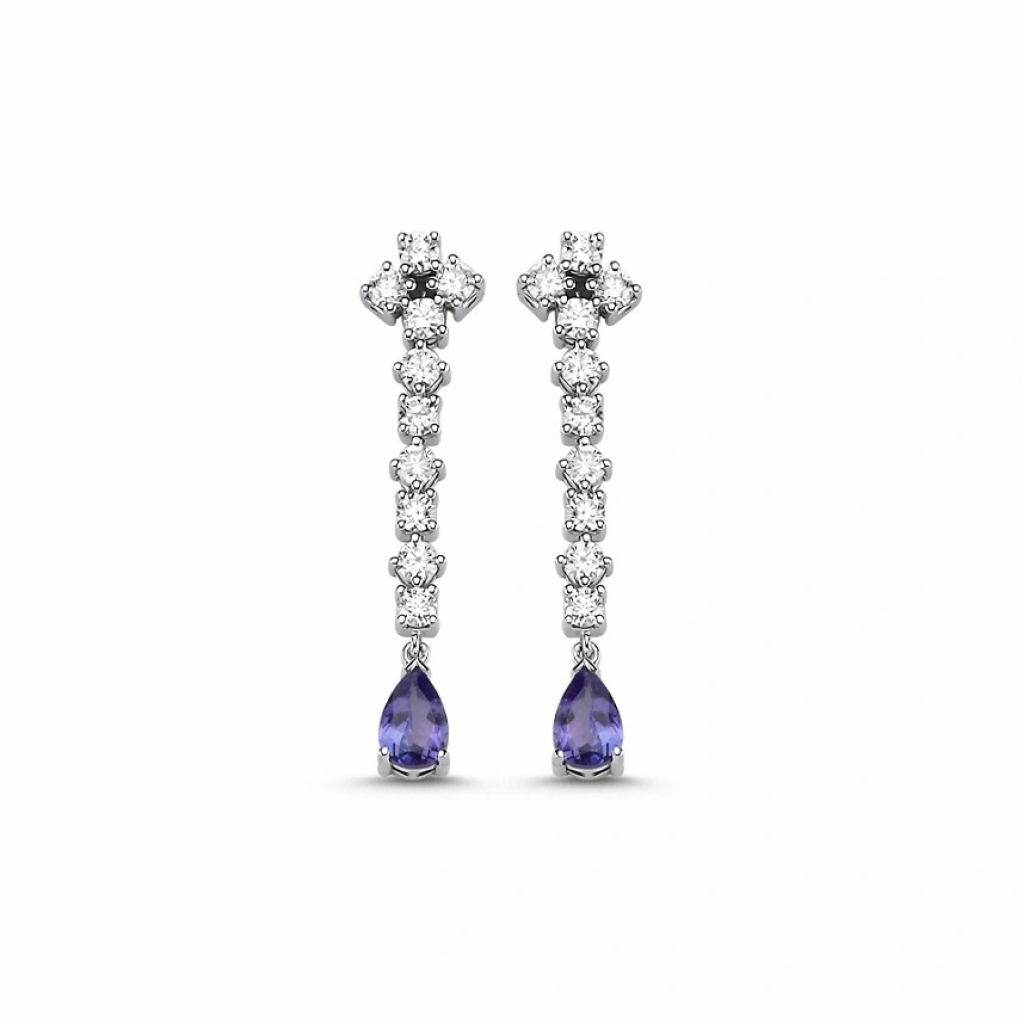 Tanzanite Pırlanta Küpe-1.81 Karat