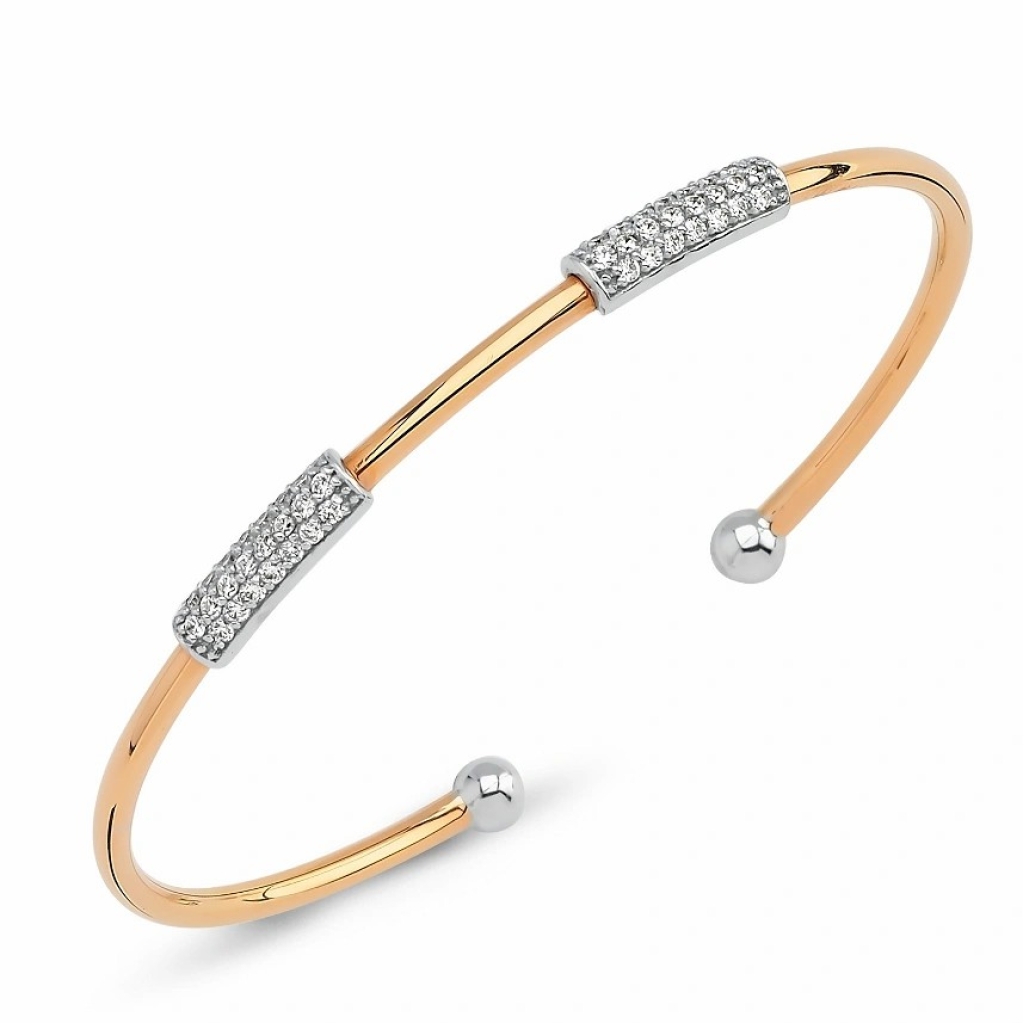 Beyaz Taşlı Rose Bilezik-0.44 Karat 