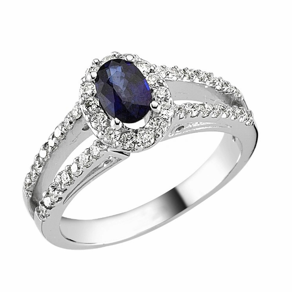  Pırlanta Safir Yüzük-1.04 Karat 