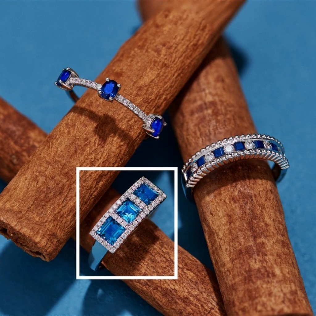  Mavi Topaz Pırlanta Yüzük-1.32 Karat