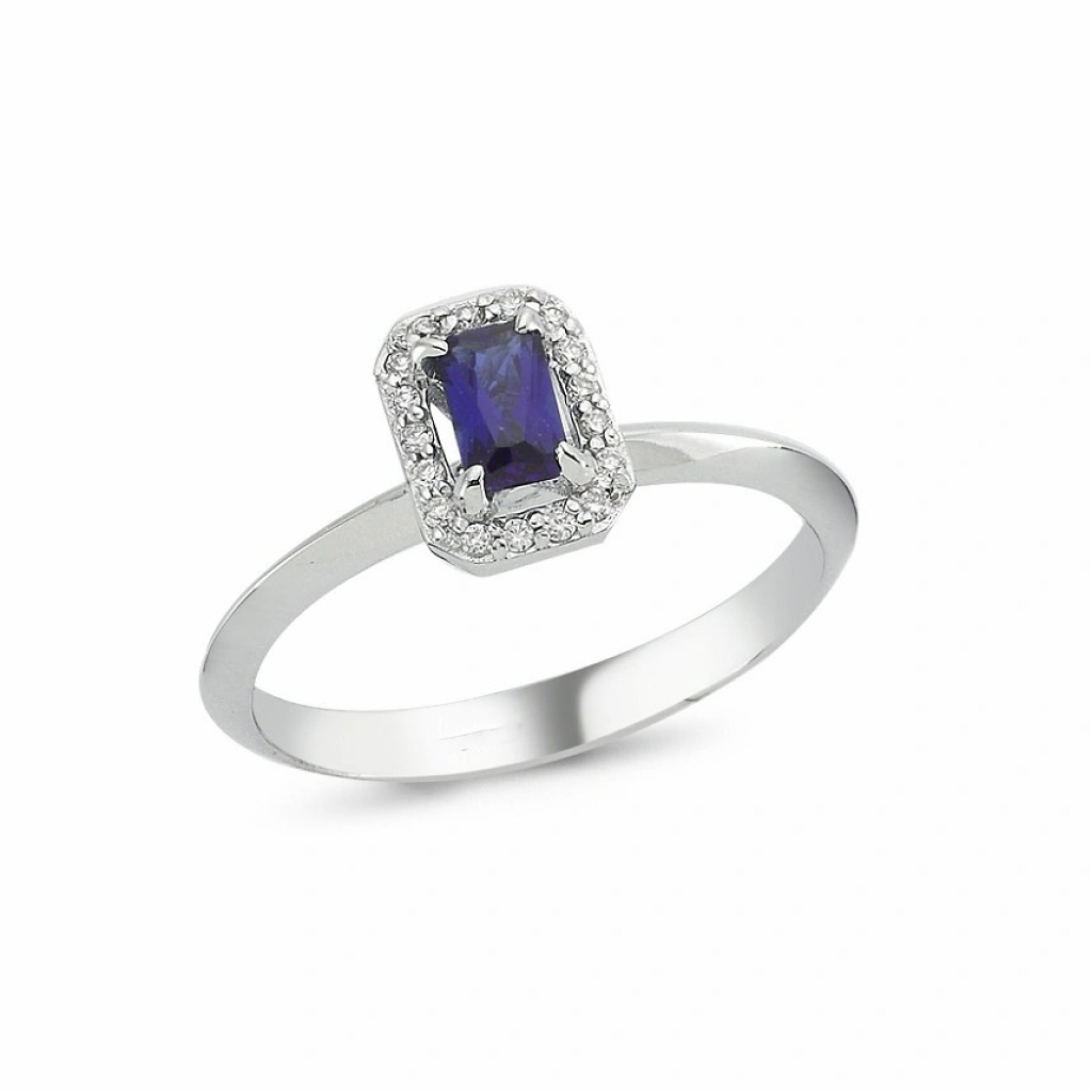  Pırlanta Safir Yüzük- 0.39 Karat