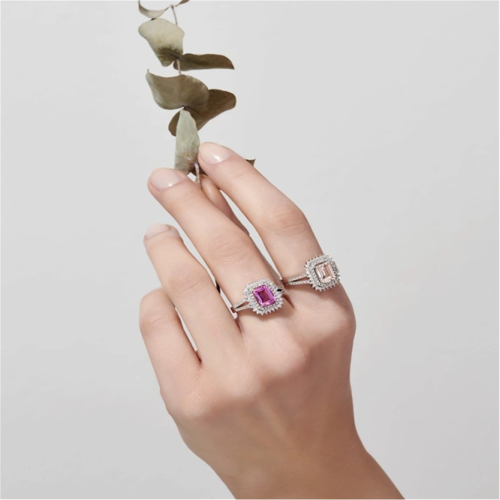  Pembe Safir Pırlanta Yüzük-2.63 Karat