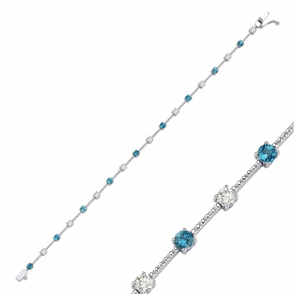 Swss Topaz Pırlanta Bileklik-2.06 Karat