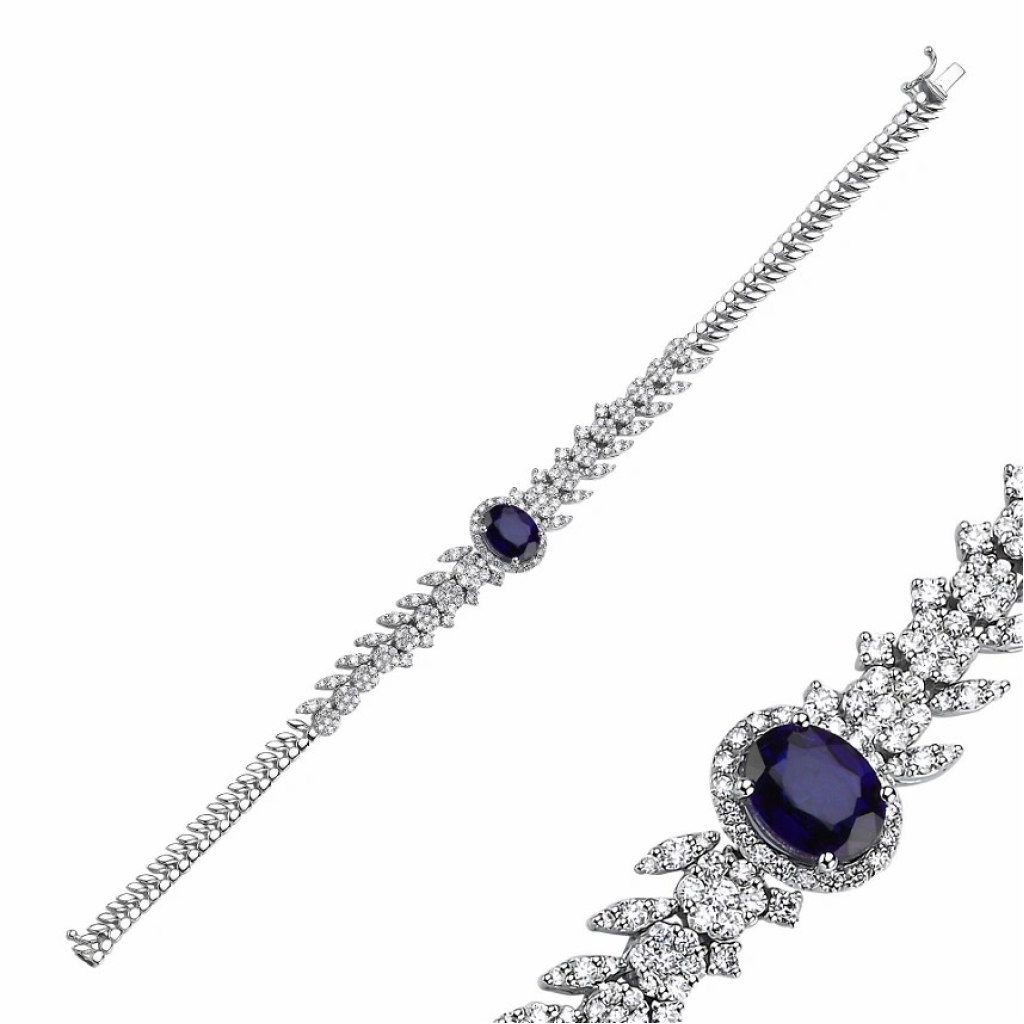 Safir Pırlanta Bileklik-4.82 Karat 